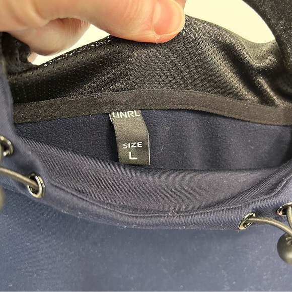 UNRL Navy Crossover Hoodie Sz L - Picture 4 of 7